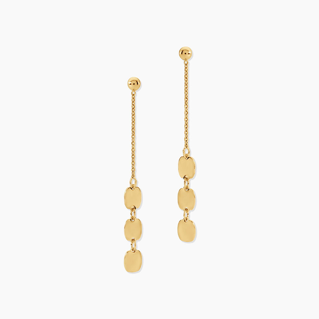 Boucles D'Oreilles Pendantes Lueur Argent Dor&eacute; A L'Or 750/1000 - Boucles d'oreilles pendantes Femme | Histoire d&rsquo;Or