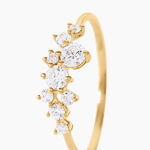 Bague Sparkle Argent Dor&eacute; A L'Or 750/1000 Oxyde De Zirconium - Bagues avec pierre Femme | Histoire d&rsquo;Or
