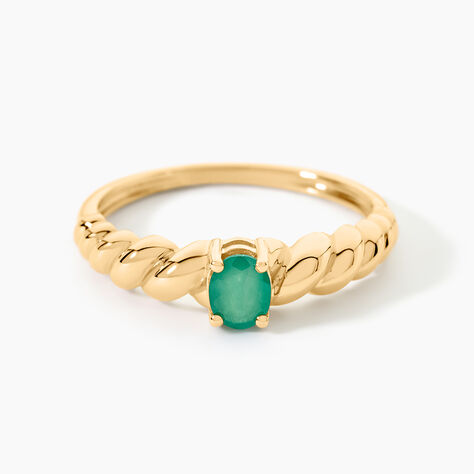 Bague Heritage Or Jaune Emeraude - Bagues solitaires Femme | Histoire d&rsquo;Or