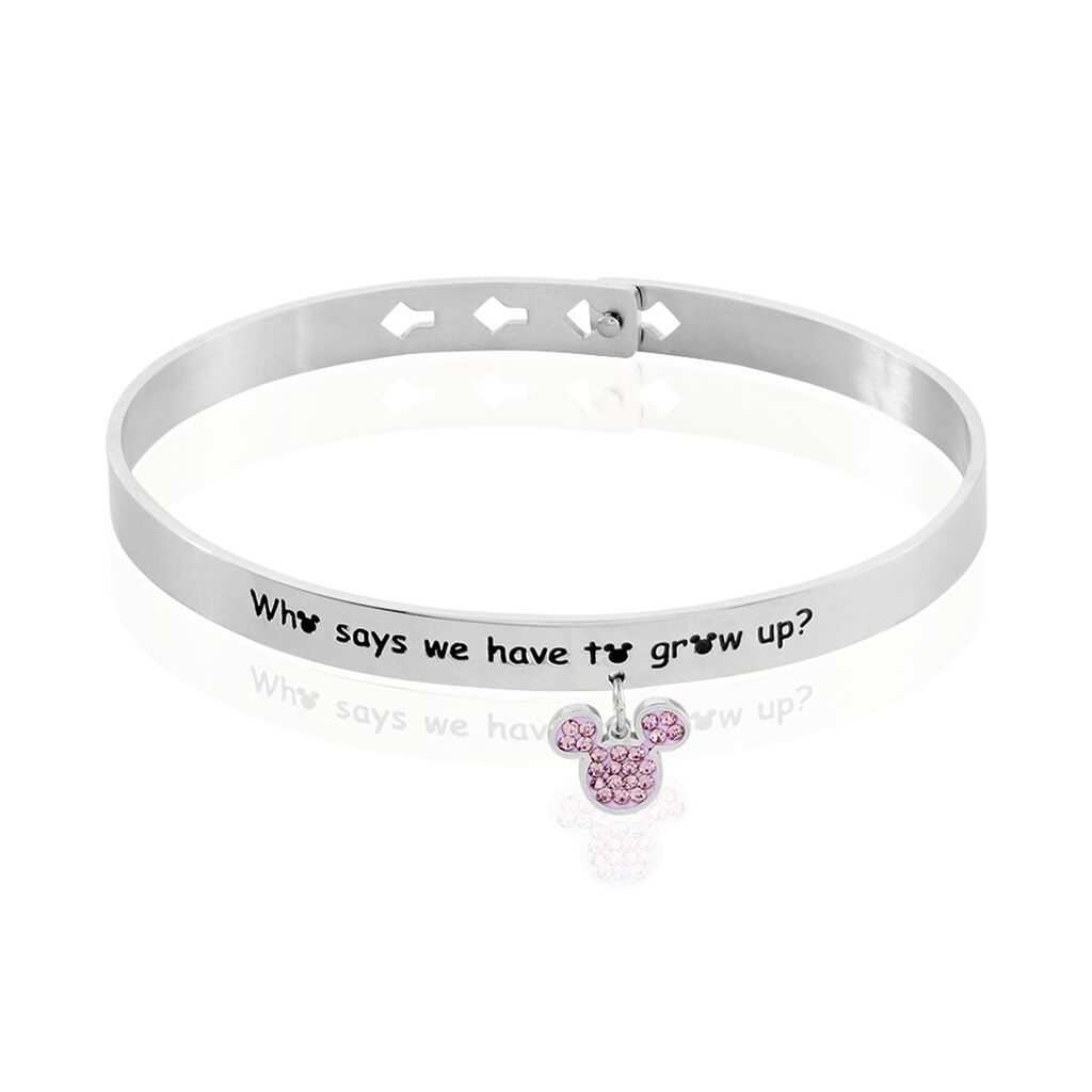 Bracelet Jonc Disney Acier Blanc Cristaux - Bracelets fantaisie Femme | Histoire d’Or