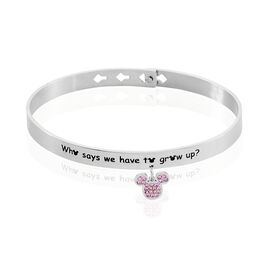Bracelet Jonc Disney Acier Blanc Cristaux - Bracelets fantaisie Femme | Histoire d’Or