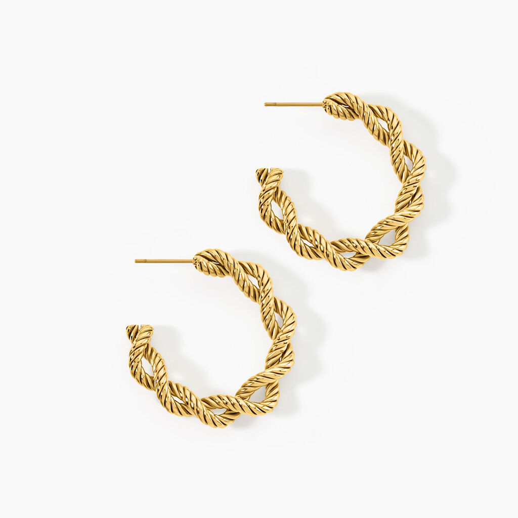 Cr&eacute;oles Samara Acier Jaune - Boucles d'oreilles cr&eacute;oles Femme | Histoire d&rsquo;Or