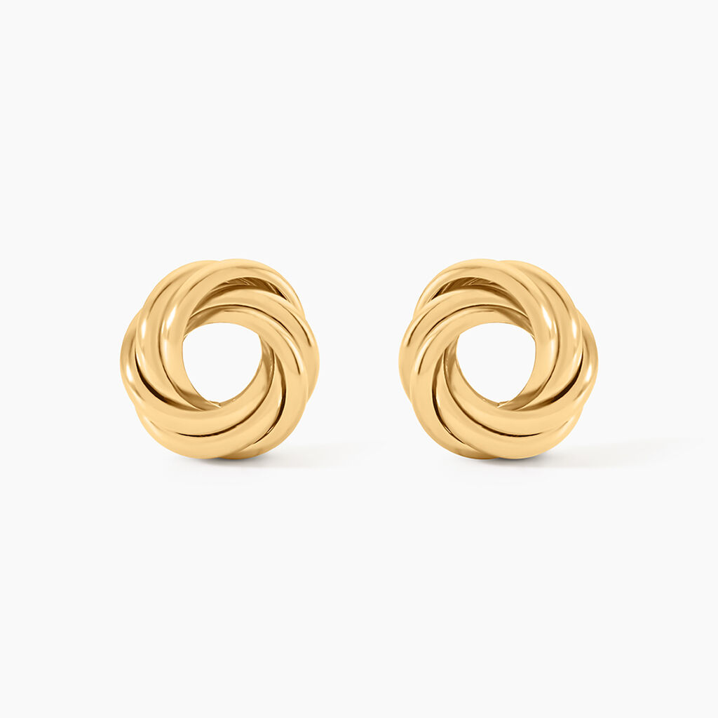 Boucles D'Oreilles Puces Ombeline Argent Dor&eacute; A L'Or 750/1000 - Clous d'oreilles Femme | Histoire d&rsquo;Or