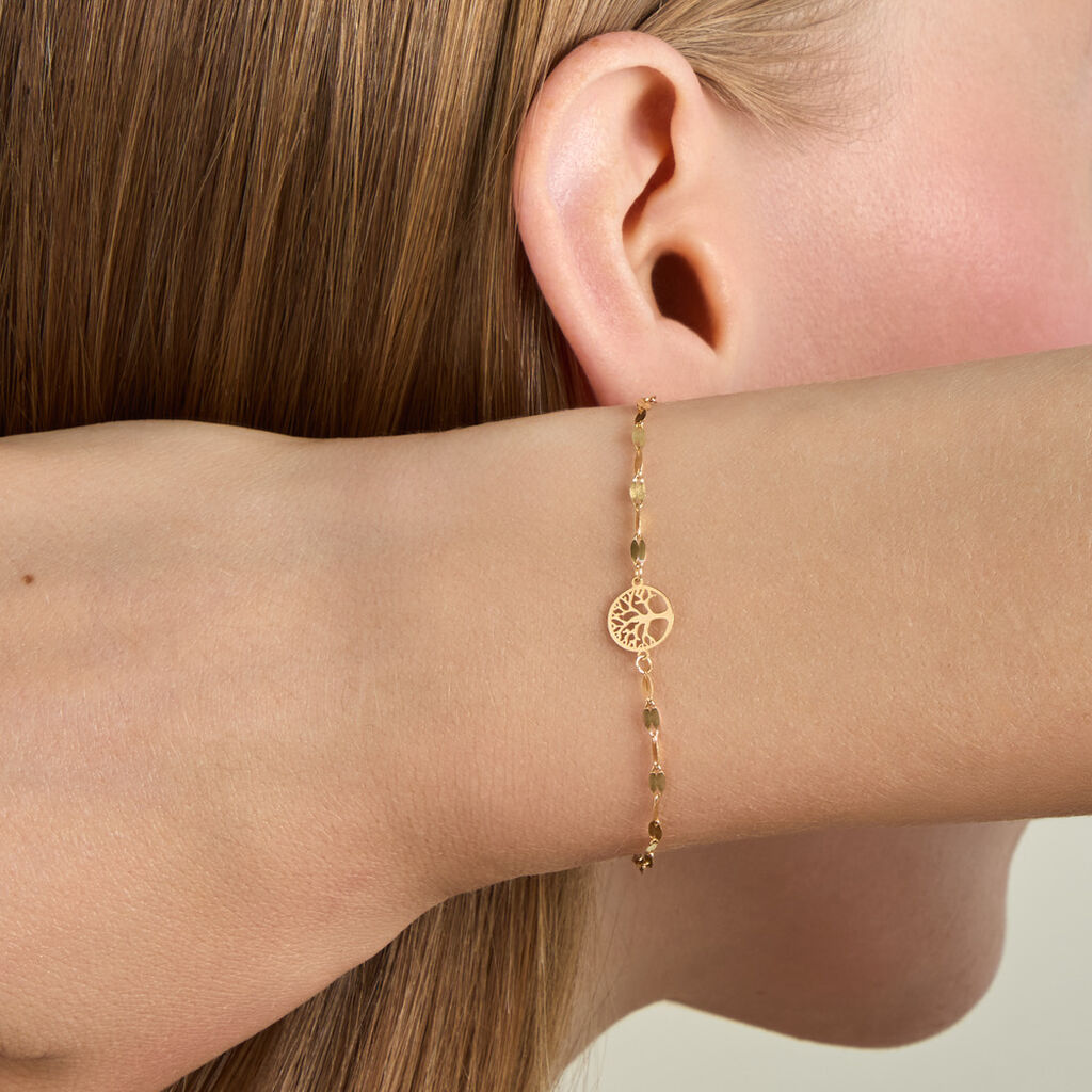 Bracelet Aulnia Argent Dor&eacute; A L'Or 750/1000 - Bijoux sans pierre Femme | Histoire d&rsquo;Or
