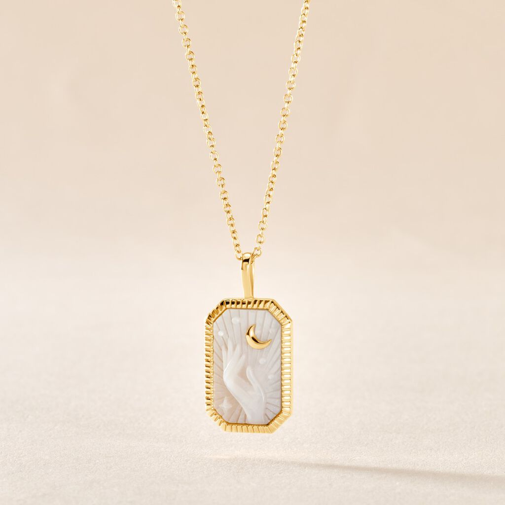 Collier Goddess Argent Dor&eacute; Nacre - Colliers fantaisie Femme | Histoire d&rsquo;Or