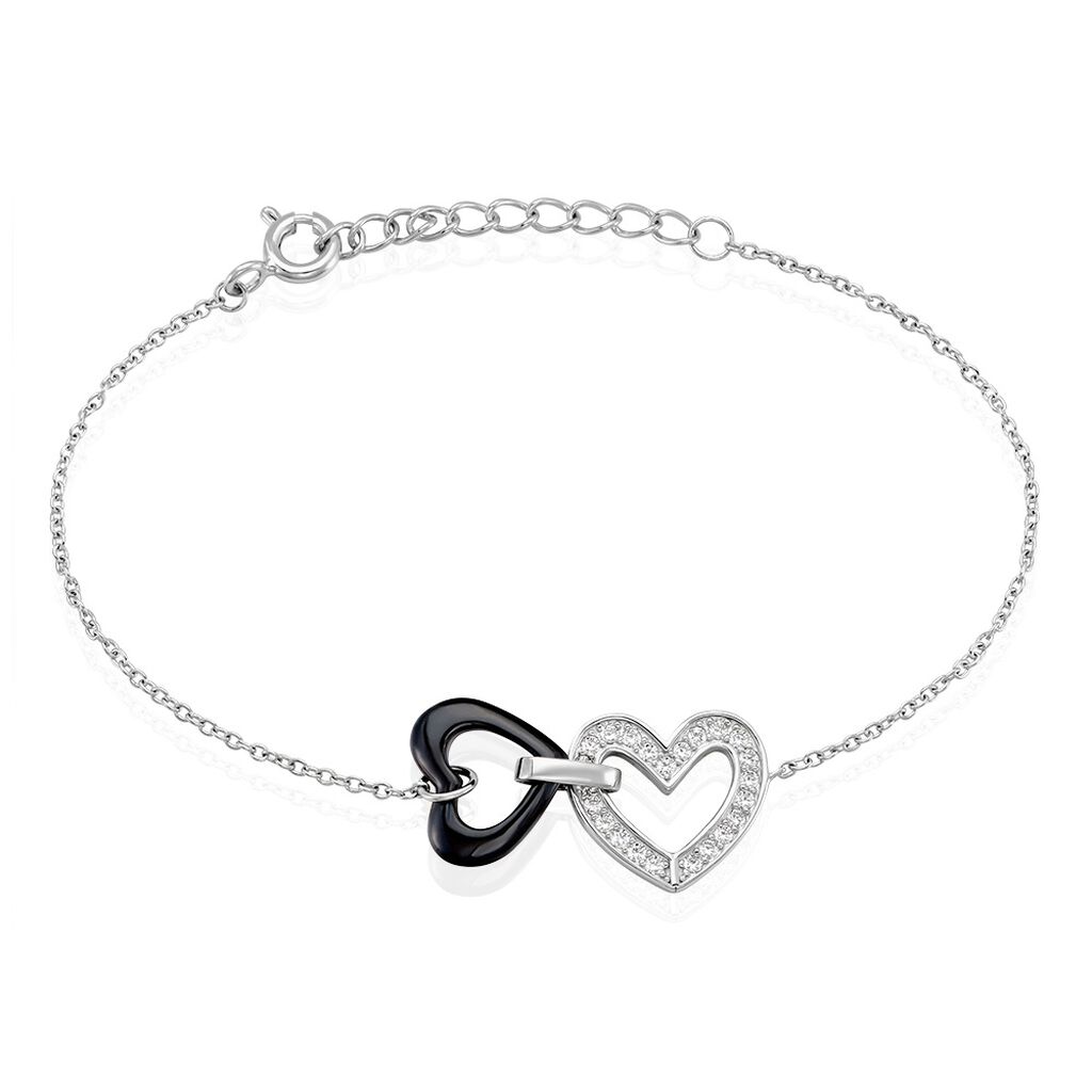 Bracelet Lineth Argent Blanc Céramique Oxyde De Zirconium