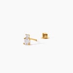 Boucles D'Oreilles Puces Constancia Argent Dor&eacute; A L'Or 750/1000 Oxyde De Zirconium - Boucles d'oreilles fantaisie Enfant | Histoire d&rsquo;Or
