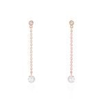 Boucles D'oreilles Pendantes Constantin Argent Rose Oxyde De Zirconium - Boucles d'oreilles fantaisie Femme | Histoire d&rsquo;Or