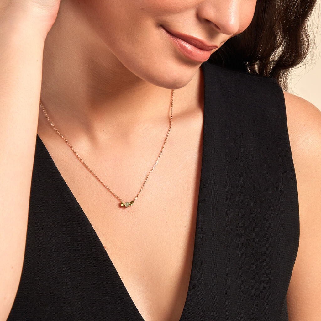 Collier Jasmee Plaque Or Jaune Aventurine Oxyde De Zirconium - Colliers Femme | Histoire d’Or