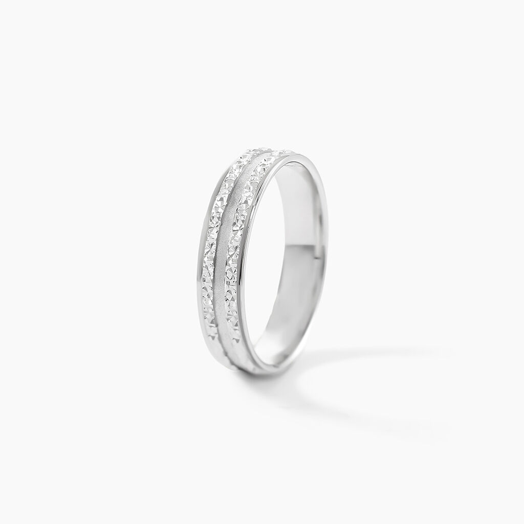 Alliance Satine Diamantee Or Blanc - Alliances Unisex | Histoire d&rsquo;Or