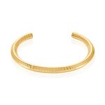 Jonc Hera Acier Dore Yseut Effet Strie - Bracelets joncs Femme | Histoire d&rsquo;Or