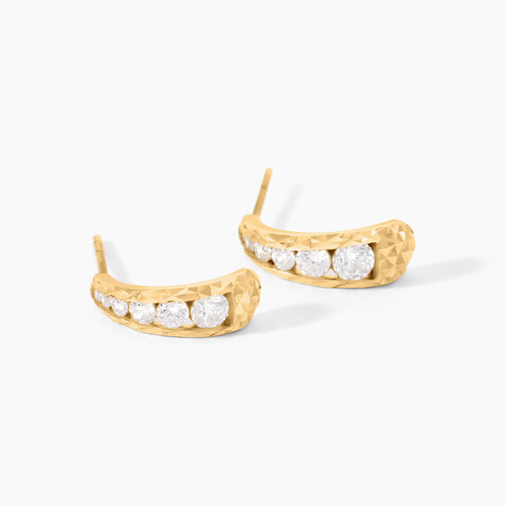 Cr&eacute;oles Victorico Or Jaune Oxyde De Zirconium - Boucles d'oreilles cr&eacute;oles Femme | Histoire d&rsquo;Or