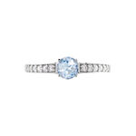 Bague Carrol Or Blanc Topaze Oxyde De Zirconium - Bagues solitaires Femme | Histoire d&rsquo;Or