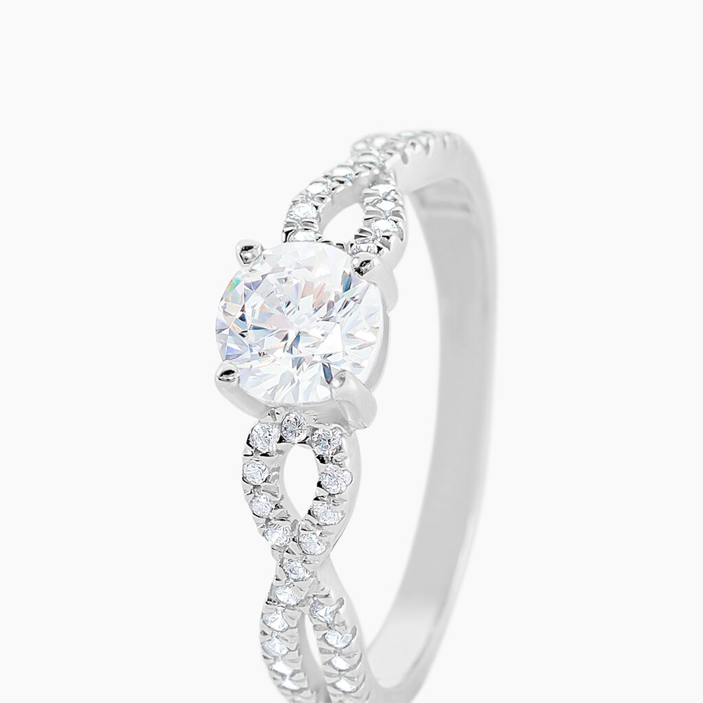 Solitaire Or Blanc Sevastiane Oxyde De Zirconium - Bagues solitaires Femme | Histoire d&rsquo;Or