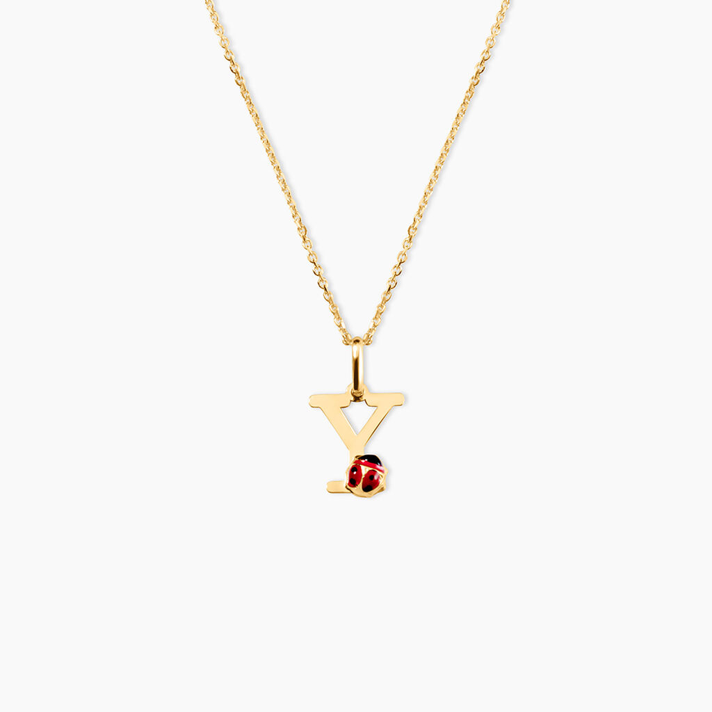 Pendentif Helidie Coccinelle Lettre Or Jaune - Pendentifs Enfant | Histoire d&rsquo;Or
