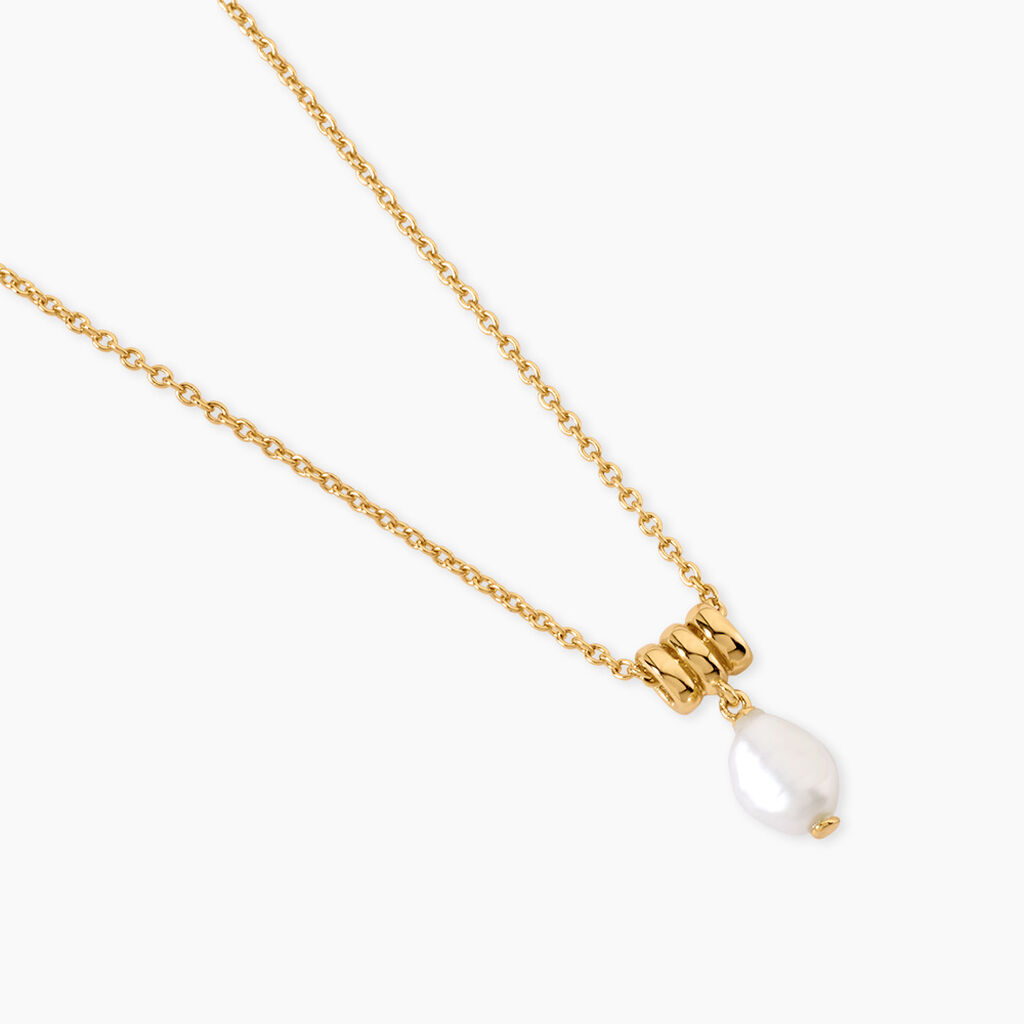 Collier Claudiane Argent Dor&eacute; A L'Or 750/1000 Perle De Culture - Colliers Femme | Histoire d&rsquo;Or
