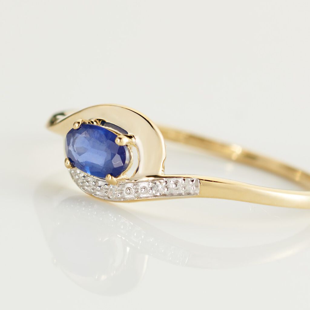 Bague Emotion Or Jaune Saphir Diamant - Bagues avec pierre Femme | Histoire d’Or