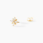 Boucles D'oreilles Puces Geza Or Jaune Oxyde De Zirconium - Clous d'oreilles Femme | Histoire d&rsquo;Or