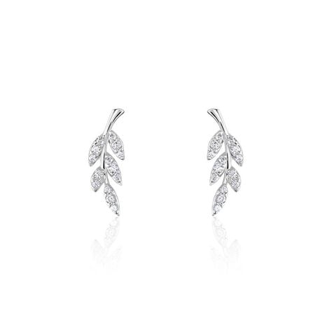 Boucles D'oreilles Puces Alma Argent Blanc Oxyde De Zirconium - Boucles d'oreilles fantaisie Femme | Histoire d’Or