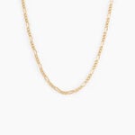 Collier Cameo Maille Altern&eacute;e 1/3 Or Jaune - Chaines Femme | Histoire d&rsquo;Or