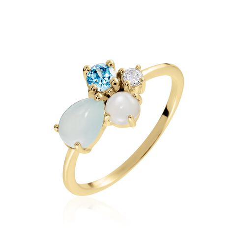 Bague Ilhan Plaqué Or Agate Oxyde - Bagues avec pierre Femme | Histoire d’Or