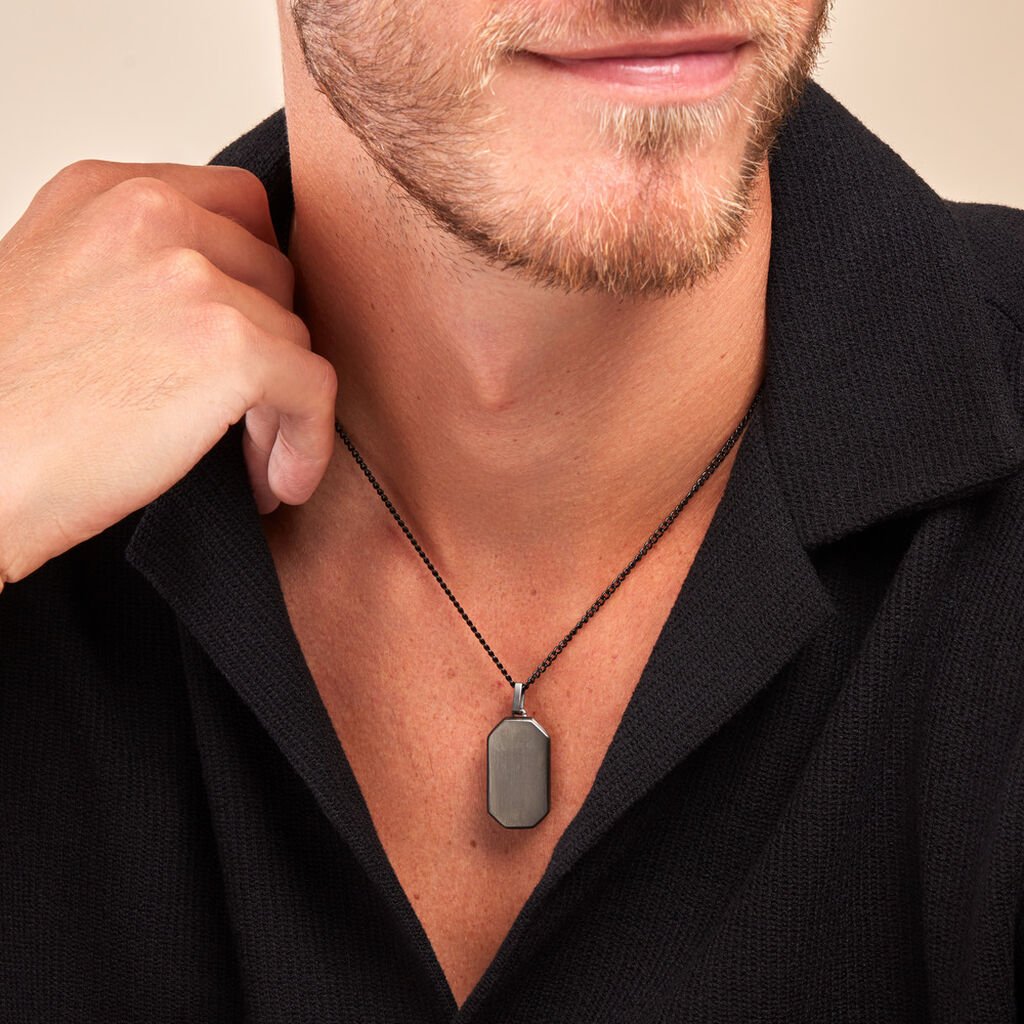 Collier Alessio Acier Noir - Colliers fantaisie Homme | Histoire d’Or