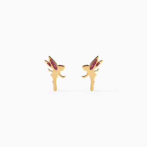Boucles D'Oreilles Puces Feelia Argent Dor&eacute; A L'Or 750/1000 - Boucles d'oreilles fantaisie Enfant | Histoire d&rsquo;Or