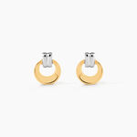 Boucles D'oreilles Puces Berangere Cercle Or Bicolore - Clous d'oreilles Femme | Histoire d&rsquo;Or