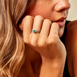 Bague Ninian Or Jaune Emeraude Diamant - Bagues solitaires Femme | Histoire d&rsquo;Or