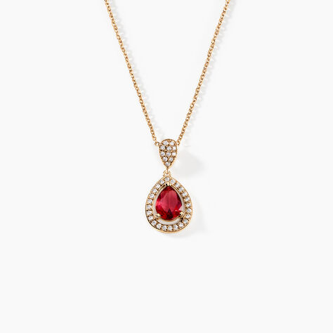 Collier Brigita Plaqué Or Pierre De Synthese Et Oxyde De Zirconium - Colliers Femme | Histoire d’Or