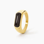 Bague Jazz Acier Jaune Agate - Bagues solitaires Femme | Histoire d&rsquo;Or