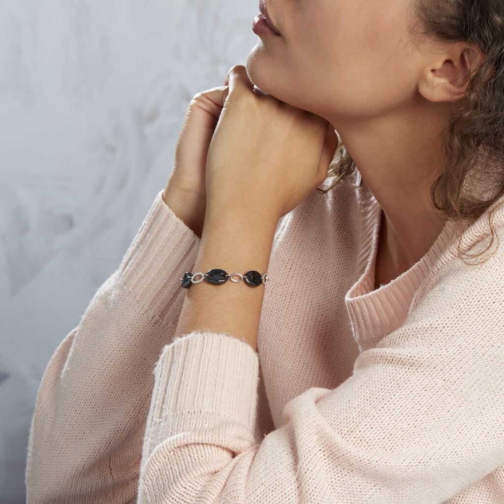 Bracelet Hattie Argent Blanc C&eacute;ramique Et Oxyde De Zirconium - Bracelets Femme | Histoire d&rsquo;Or