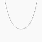 Cha&icirc;ne Maille For&ccedil;at Diamantee Or Blanc - Chaines Famille | Histoire d&rsquo;Or