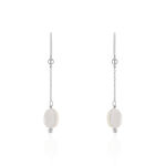 Boucles D'oreilles Pendantes Sirene Argent Blanc Nacre - Boucles d'oreilles fantaisie Femme | Histoire d&rsquo;Or