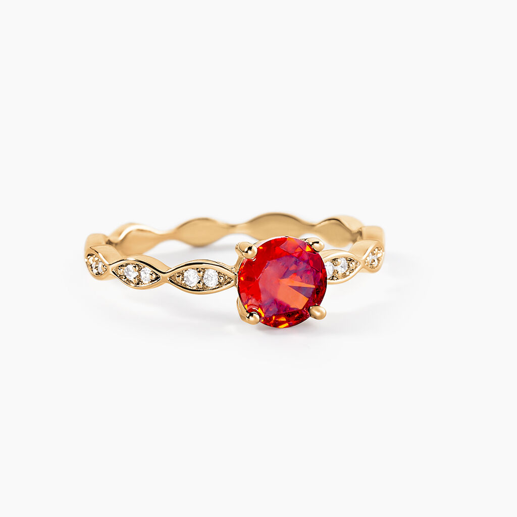 Bague Kurt Plaqué Or Jaune Oxyde De Zirconium - Bagues solitaires Femme | Histoire d’Or