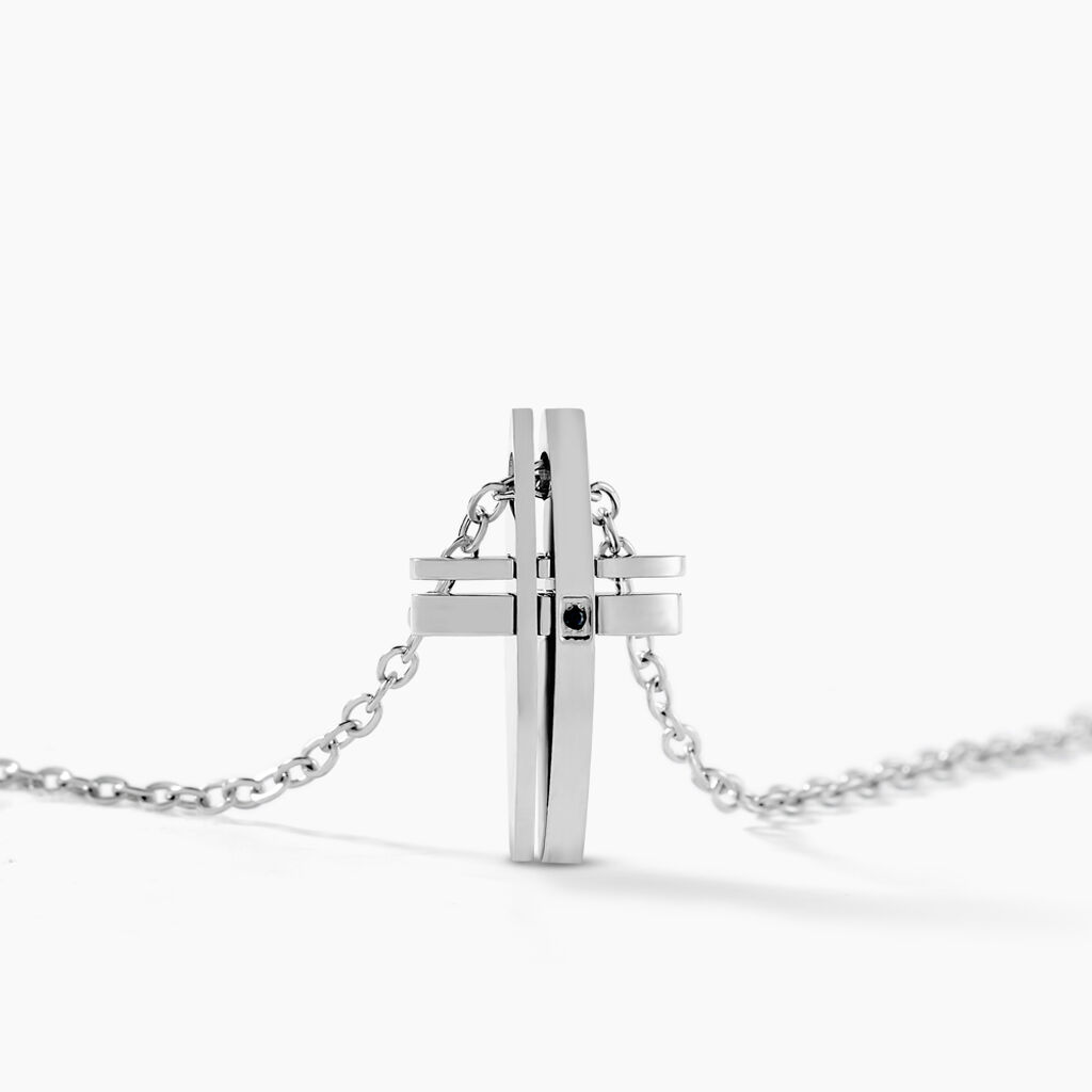 Collier Ruya Acier Blanc Oxyde De Zirconium - Colliers fantaisie Homme | Histoire d’Or