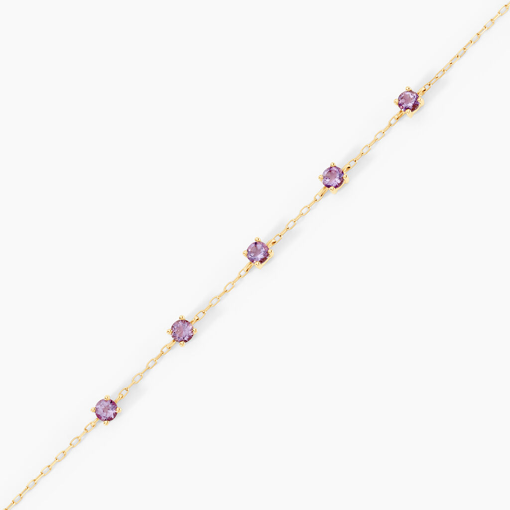 Bracelet Veasna Or Jaune Am&eacute;thyste - Bracelets Femme | Histoire d&rsquo;Or