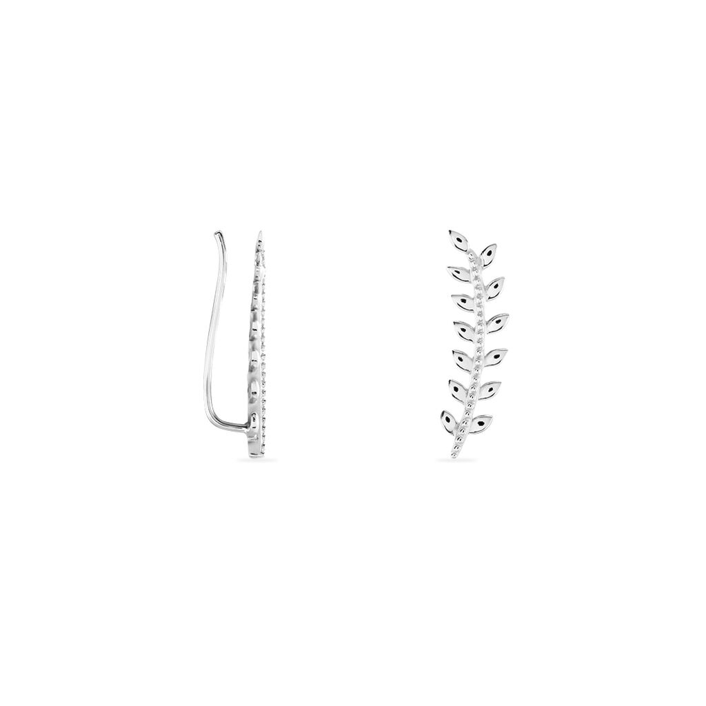 Bijoux D'oreilles Folia Argent Blanc - Boucles d'Oreilles Plume Femme | Histoire d’Or