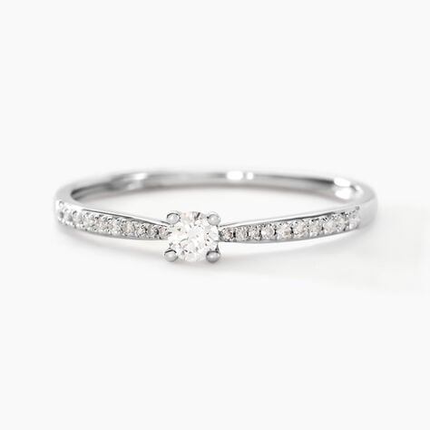 Bague Solitaire Hemera Or Blanc Diamant - Bagues solitaires Femme | Histoire d&rsquo;Or