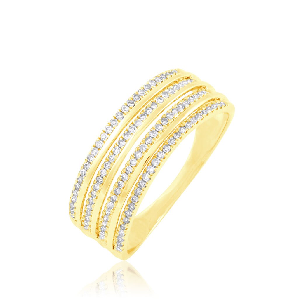 Bague Ines Or Jaune Diamant - Bagues avec pierre Femme | Histoire d&rsquo;Or
