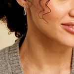 Boucles D'oreilles Pendantes Trait D'union Argent Blanc Oxyde - Boucles d'oreilles fantaisie Femme | Histoire d&rsquo;Or