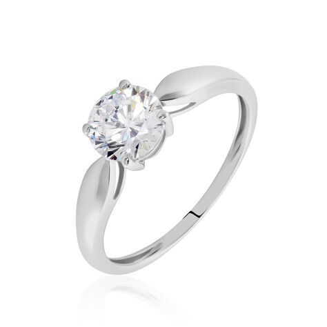 Bague Solitaire Or Blanc Caharus Oxyde De Zirconium - Bagues solitaires Femme | Histoire d’Or