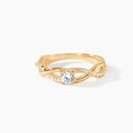 Bague Solitaire Plaque Or Jaune Oxyde De Zirconium -  Femme | Histoire d&rsquo;Or