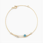 Bracelet Beaut&eacute; Bleut&eacute;e Or Jaune Topaze Oxyde De Zirconium - Bracelets Femme | Histoire d&rsquo;Or
