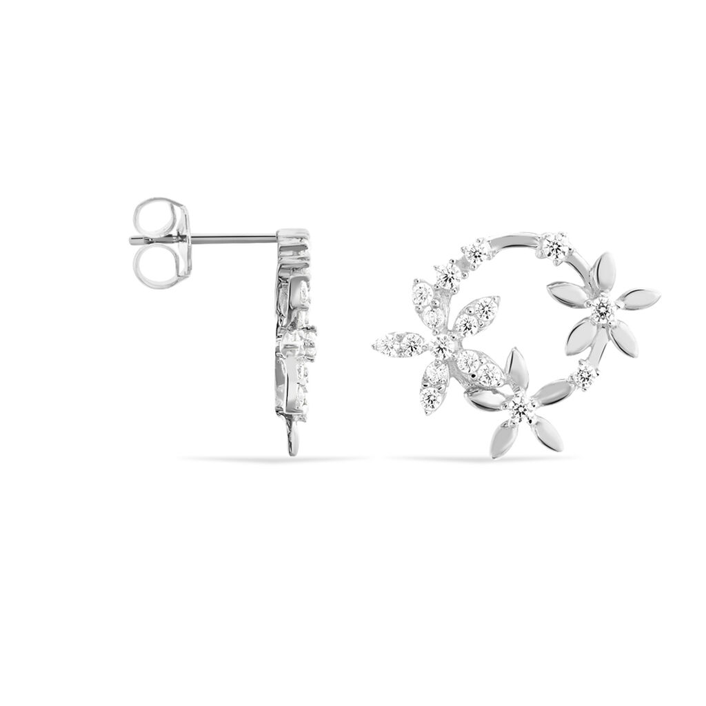 Boucles D'oreilles Pendantes Elinia Argent Blanc Oxyde De Zirconium - Boucles d'oreilles fantaisie Femme | Histoire d’Or