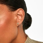 Boucles D'Oreilles Puces Precieux Petales Or Jaune Emeraude Diamant - Clous d'oreilles Femme | Histoire d&rsquo;Or