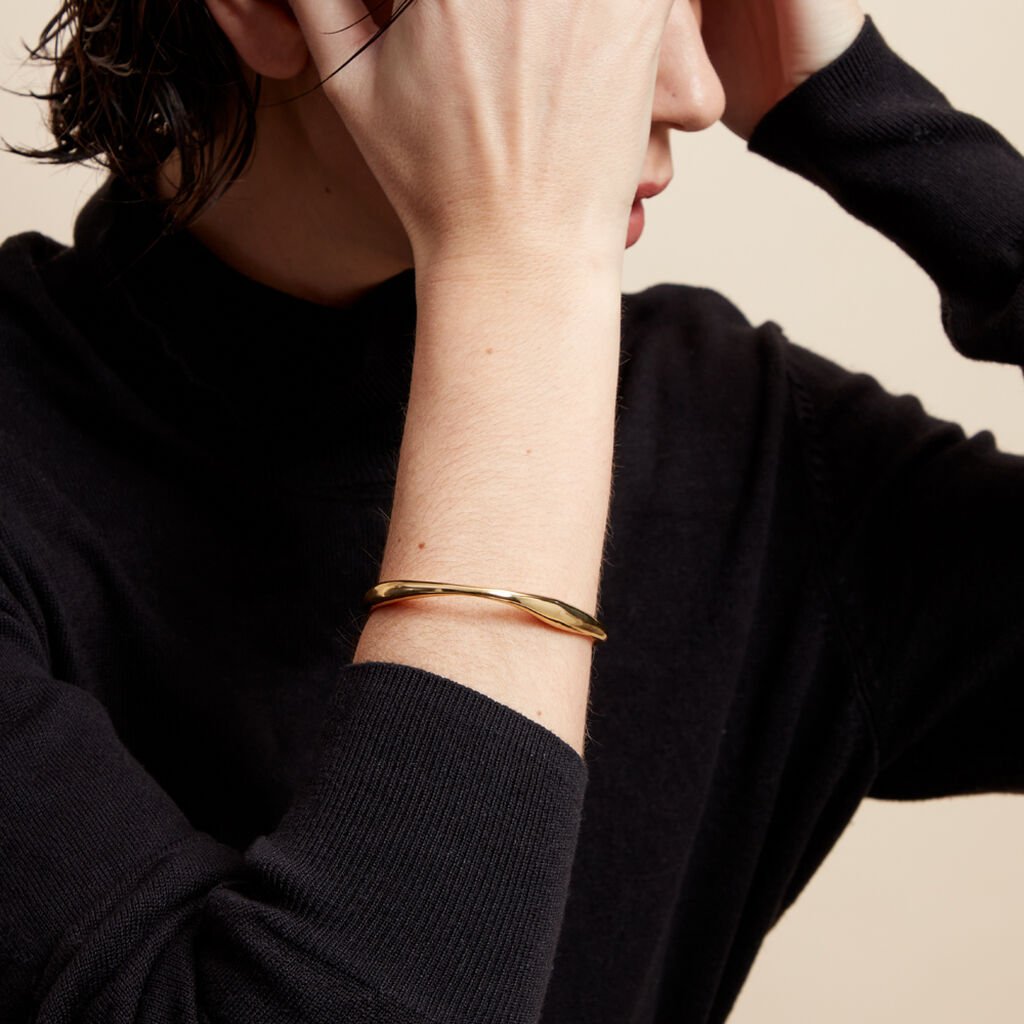 Jonc Gold Aura Acier Jaune - Bracelets joncs Femme | Histoire d’Or