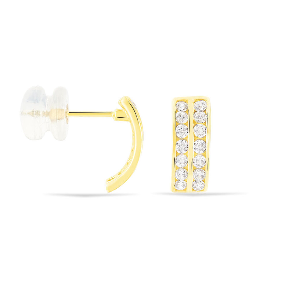 Boucles D'oreilles Jacobee Rondes Or Jaune Oxyde De Zirconium - Boucles d'oreilles créoles Femme | Histoire d’Or