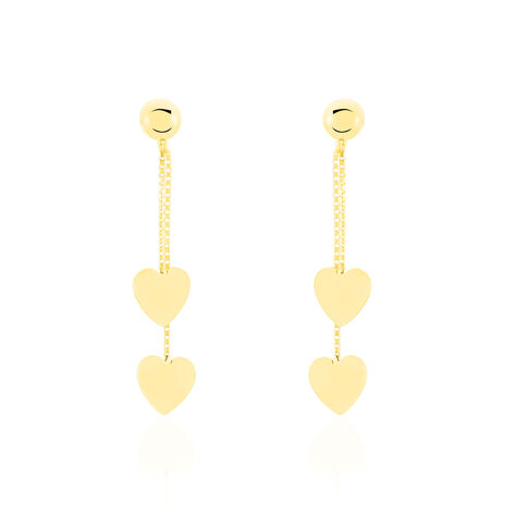 Boucles D'oreilles Pendantes Anne-maudae Pendantes Coeurs Or Jaune - Boucles d'Oreilles Coeur Femme | Histoire d’Or