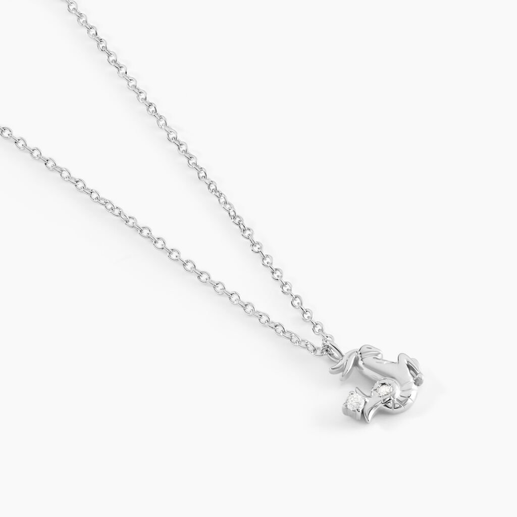 Collier Amalthee Argent Blanc Oxyde De Zirconium - Colliers Zodiaque Femme | Histoire d&rsquo;Or